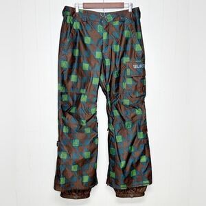 Burton DryRide Poacher Snowbaord Ski Pants Brown Green Checkered Size Small
